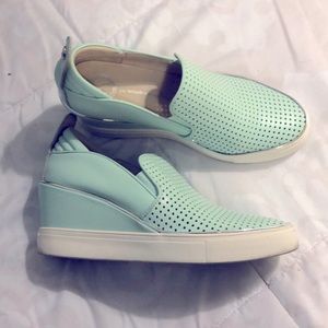 Wishbone Leather Wedges - Size 8